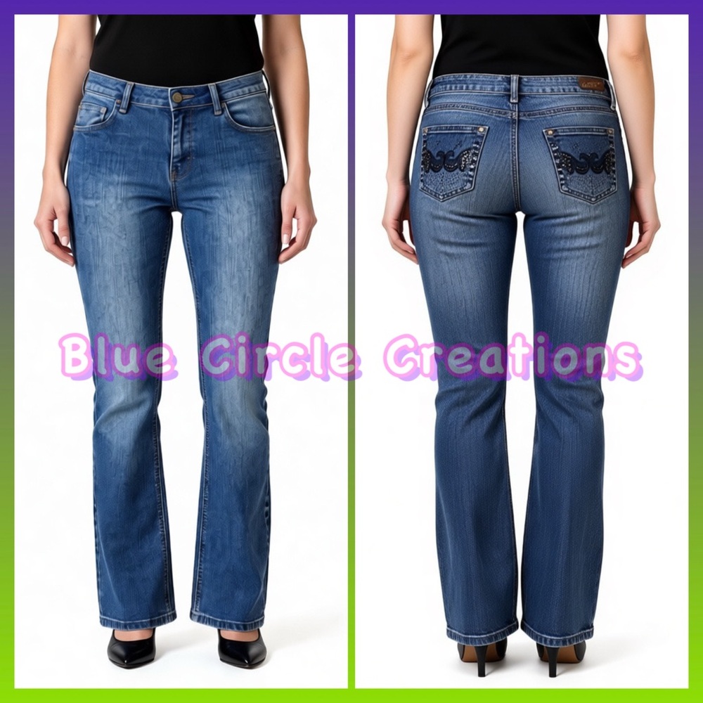 Southpole Blue Denim Jeans with Detailed Back Pockets 
•Size 9